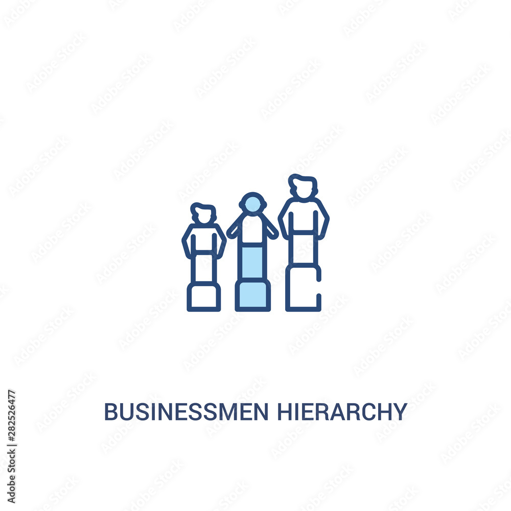 Aufkleber businessmen hierarchy concept 2 colored icon. simple line element illustration. outline blue busines