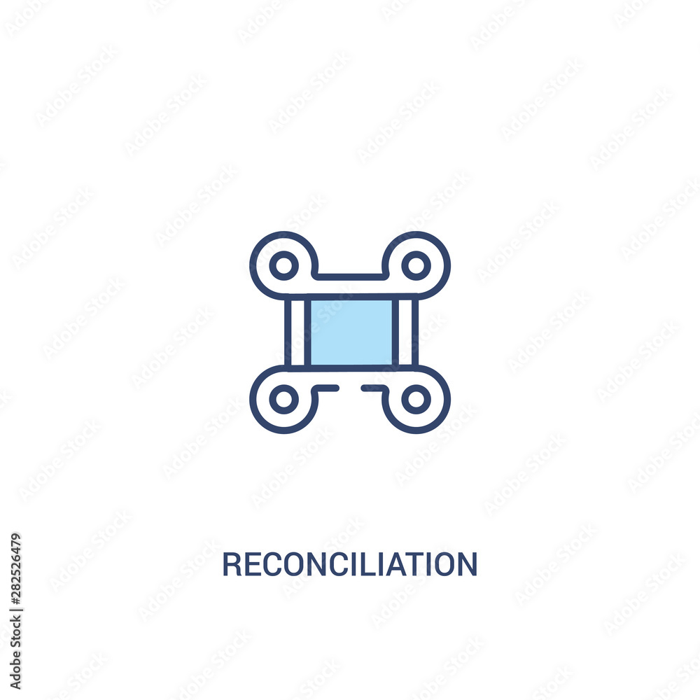 Poster reconciliation concept 2 colored icon. simple line element illustration. outline blue reconciliation