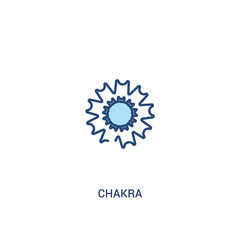 chakra concept 2 colored icon. simple line element illustration. outline blue chakra symbol. can be used for web and mobile ui/ux.