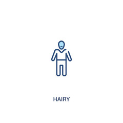 hairy concept 2 colored icon. simple line element illustration. outline blue hairy symbol. can be used for web and mobile ui/ux.