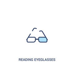 reading eyeglasses concept 2 colored icon. simple line element illustration. outline blue reading eyeglasses symbol. can be used for web and mobile ui/ux.