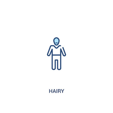 hairy concept 2 colored icon. simple line element illustration. outline blue hairy symbol. can be used for web and mobile ui/ux.