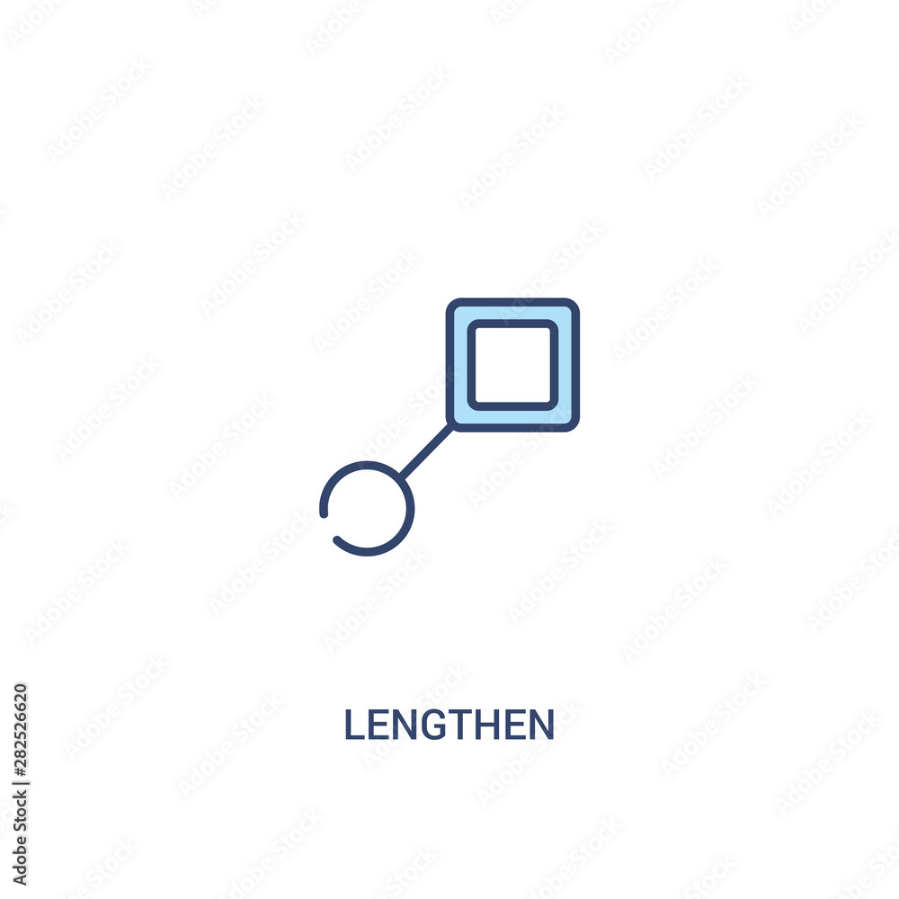 Poster lengthen concept 2 colored icon. simple line element illustration. outline blue lengthen symbol. can