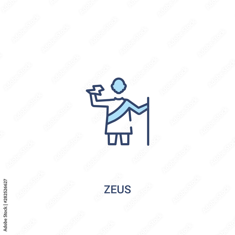 Aufkleber zeus concept 2 colored icon. simple line element illustration. outline blue zeus symbol. can be used