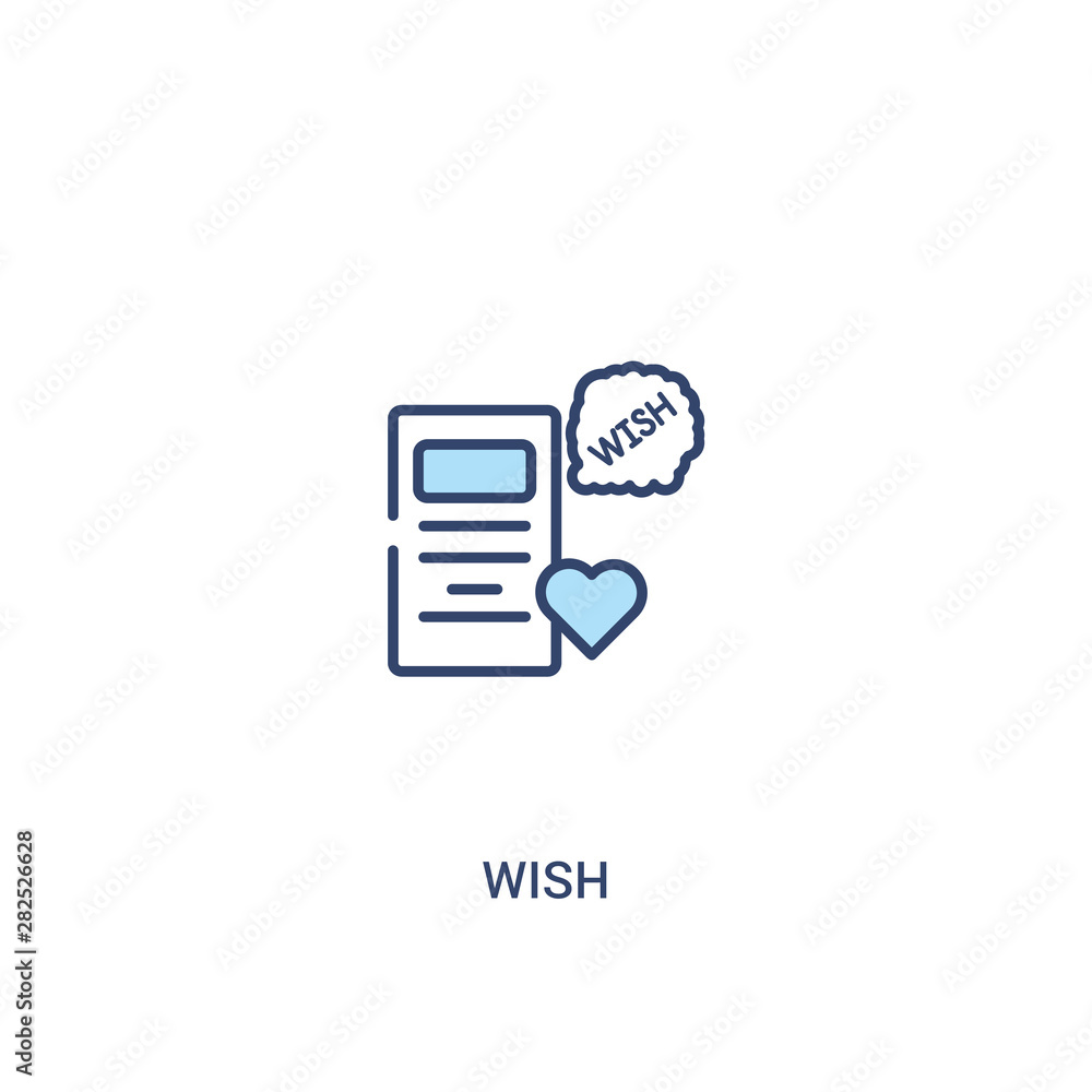 Aufkleber wish concept 2 colored icon. simple line element illustration. outline blue wish symbol. can be used