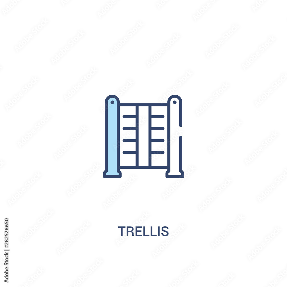 Poster trellis concept 2 colored icon. simple line element illustration. outline blue trellis symbol. can b