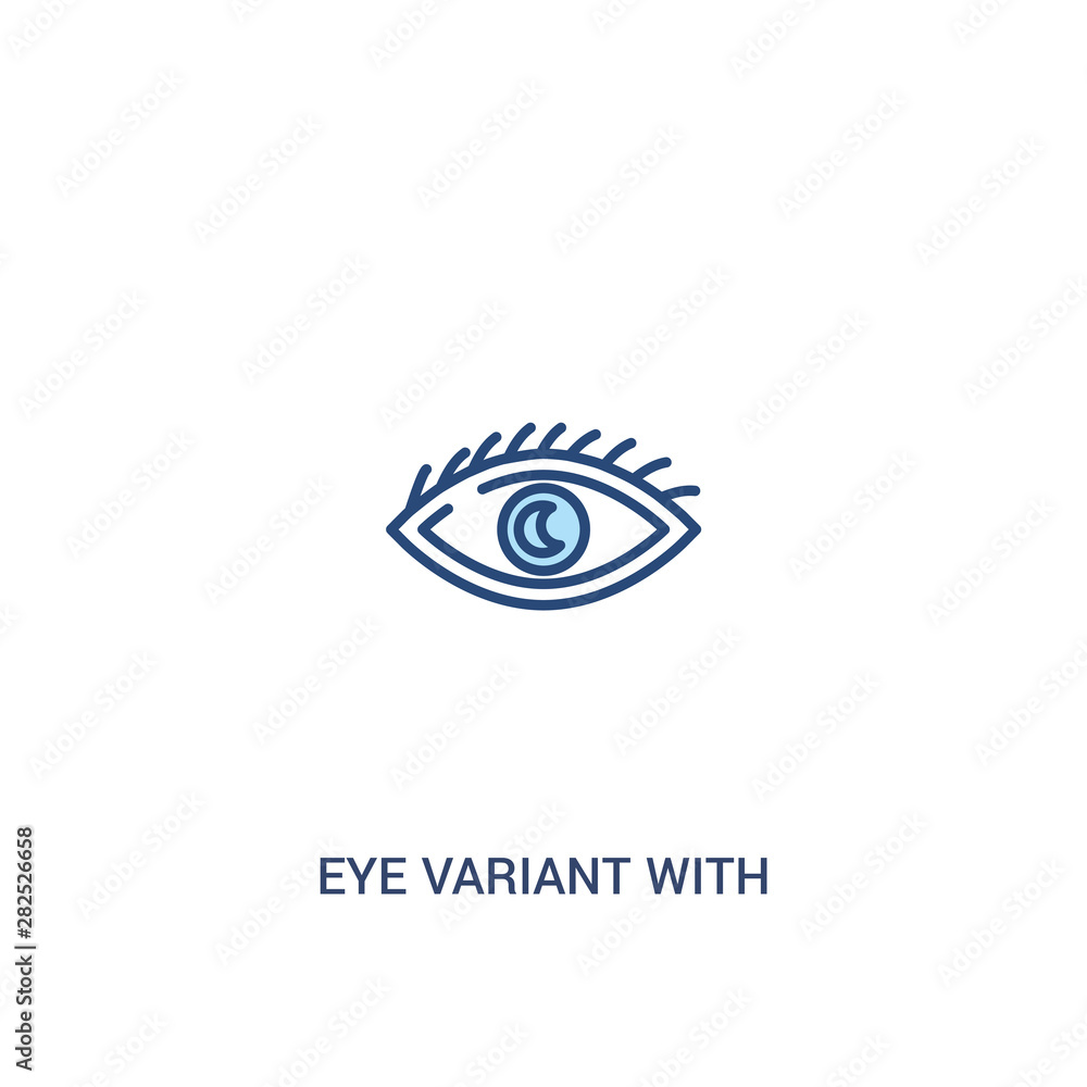 Aufkleber eye variant with enlarged pupil concept 2 colored icon. simple line element illustration. outline bl
