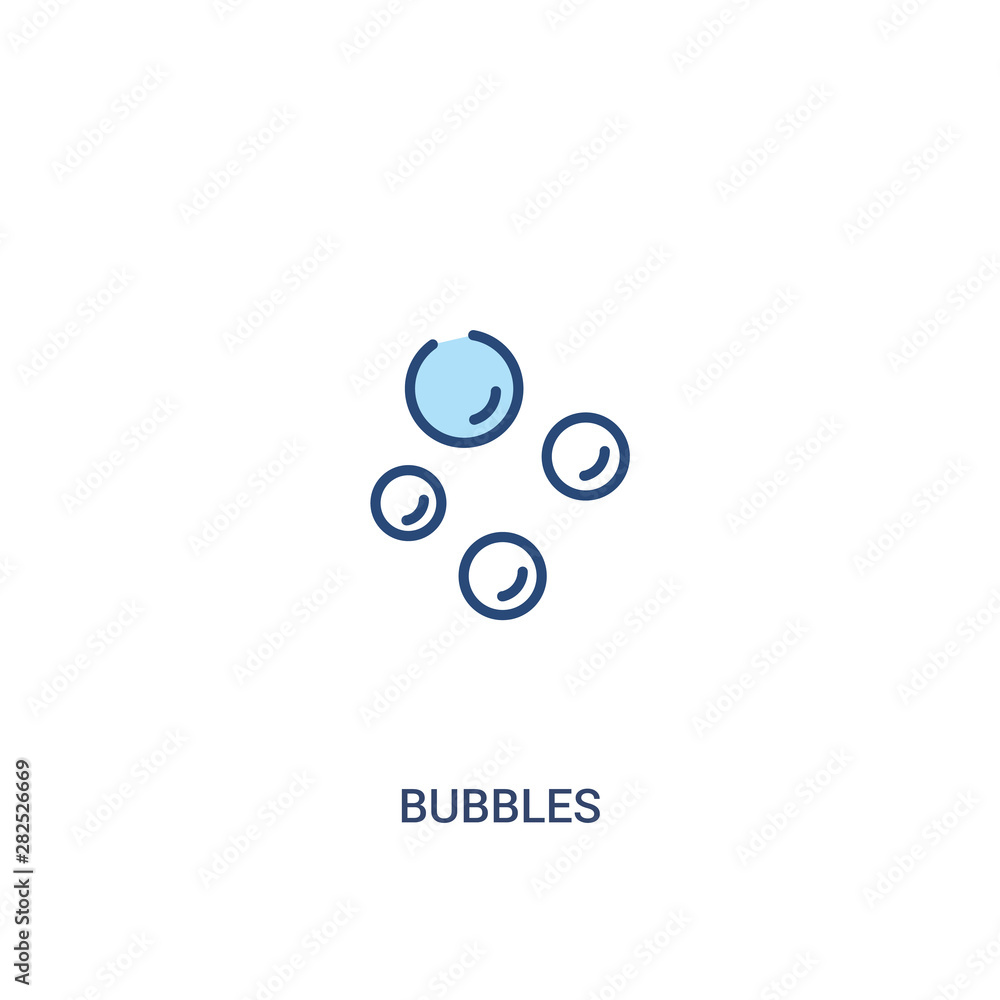 Poster bubbles concept 2 colored icon. simple line element illustration. outline blue bubbles symbol. can b
