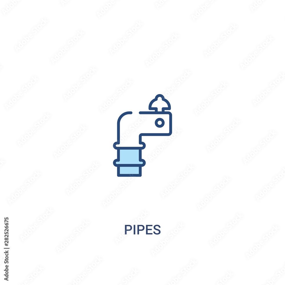 Poster pipes concept 2 colored icon. simple line element illustration. outline blue pipes symbol. can be us