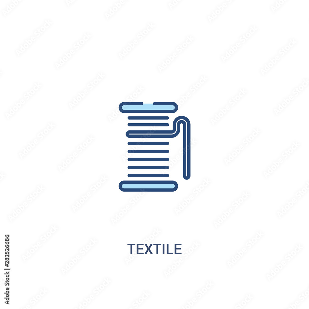 Aufkleber textile concept 2 colored icon. simple line element illustration. outline blue textile symbol. can b