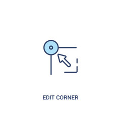 edit corner concept 2 colored icon. simple line element illustration. outline blue edit corner symbol. can be used for web and mobile ui/ux.