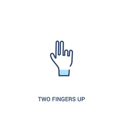 Fototapeta premium two fingers up concept 2 colored icon. simple line element illustration. outline blue two fingers up symbol. can be used for web and mobile ui/ux.