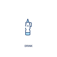 drink concept 2 colored icon. simple line element illustration. outline blue drink symbol. can be used for web and mobile ui/ux.