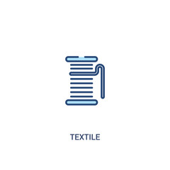 textile concept 2 colored icon. simple line element illustration. outline blue textile symbol. can be used for web and mobile ui/ux.
