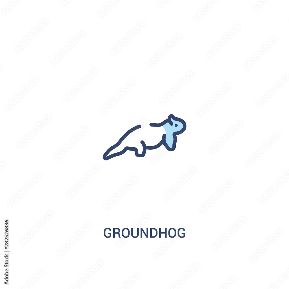 Poster groundhog concept 2 colored icon. simple line element illustration. outline blue groundhog symbol. c