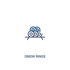 onion rings concept 2 colored icon. simple line element illustration. outline blue onion rings symbol. can be used for web and mobile ui/ux.