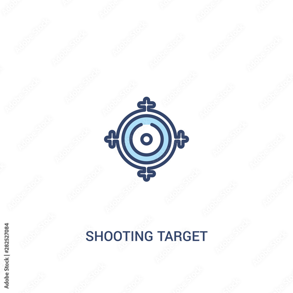 Poster shooting target concept 2 colored icon. simple line element illustration. outline blue shooting targ