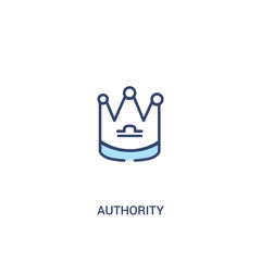 authority concept 2 colored icon. simple line element illustration. outline blue authority symbol. can be used for web and mobile ui/ux.