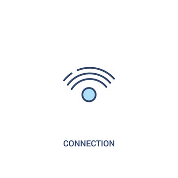 connection concept 2 colored icon. simple line element illustration. outline blue connection symbol. can be used for web and mobile ui/ux.