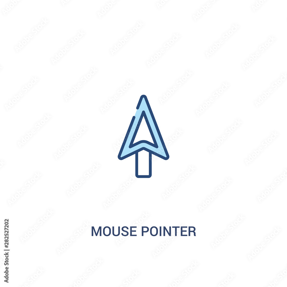 Poster mouse pointer concept 2 colored icon. simple line element illustration. outline blue mouse pointer s