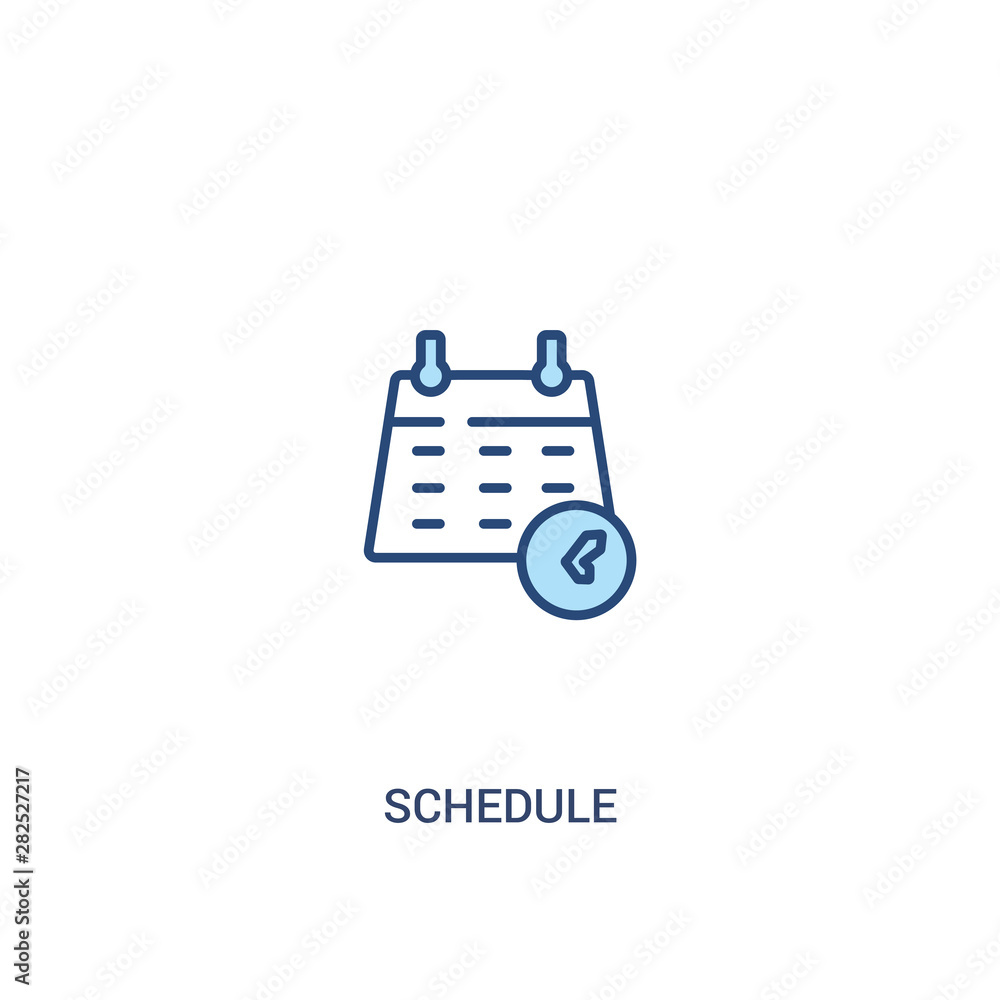 Poster schedule concept 2 colored icon. simple line element illustration. outline blue schedule symbol. can
