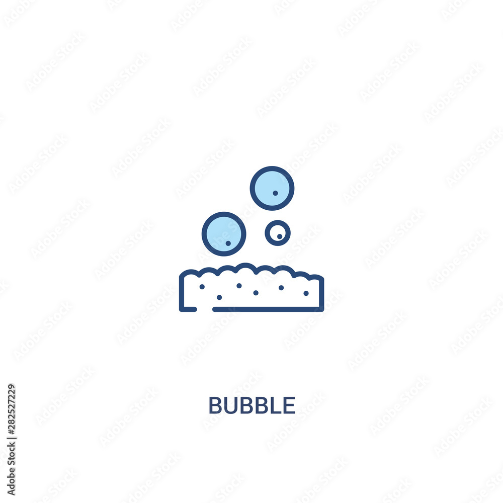 Poster bubble concept 2 colored icon. simple line element illustration. outline blue bubble symbol. can be 