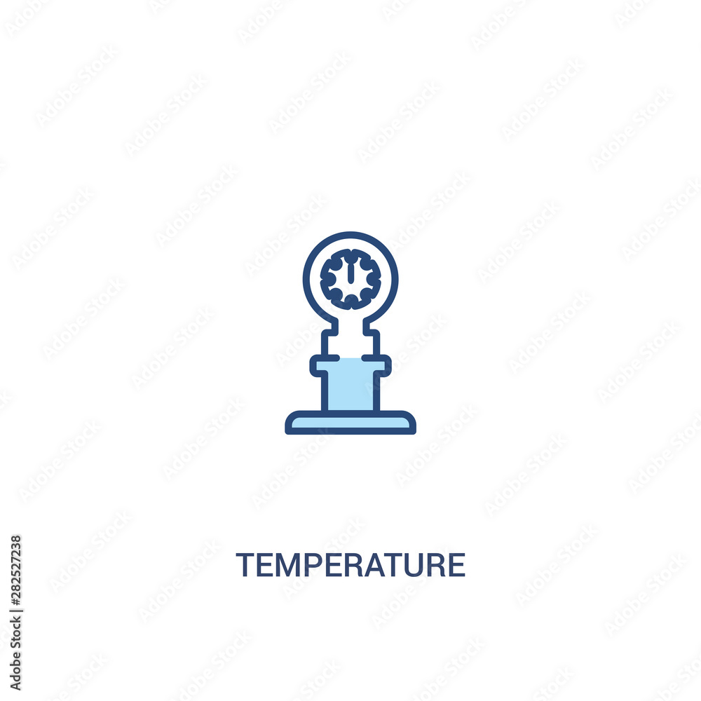 Poster temperature concept 2 colored icon. simple line element illustration. outline blue temperature symbo