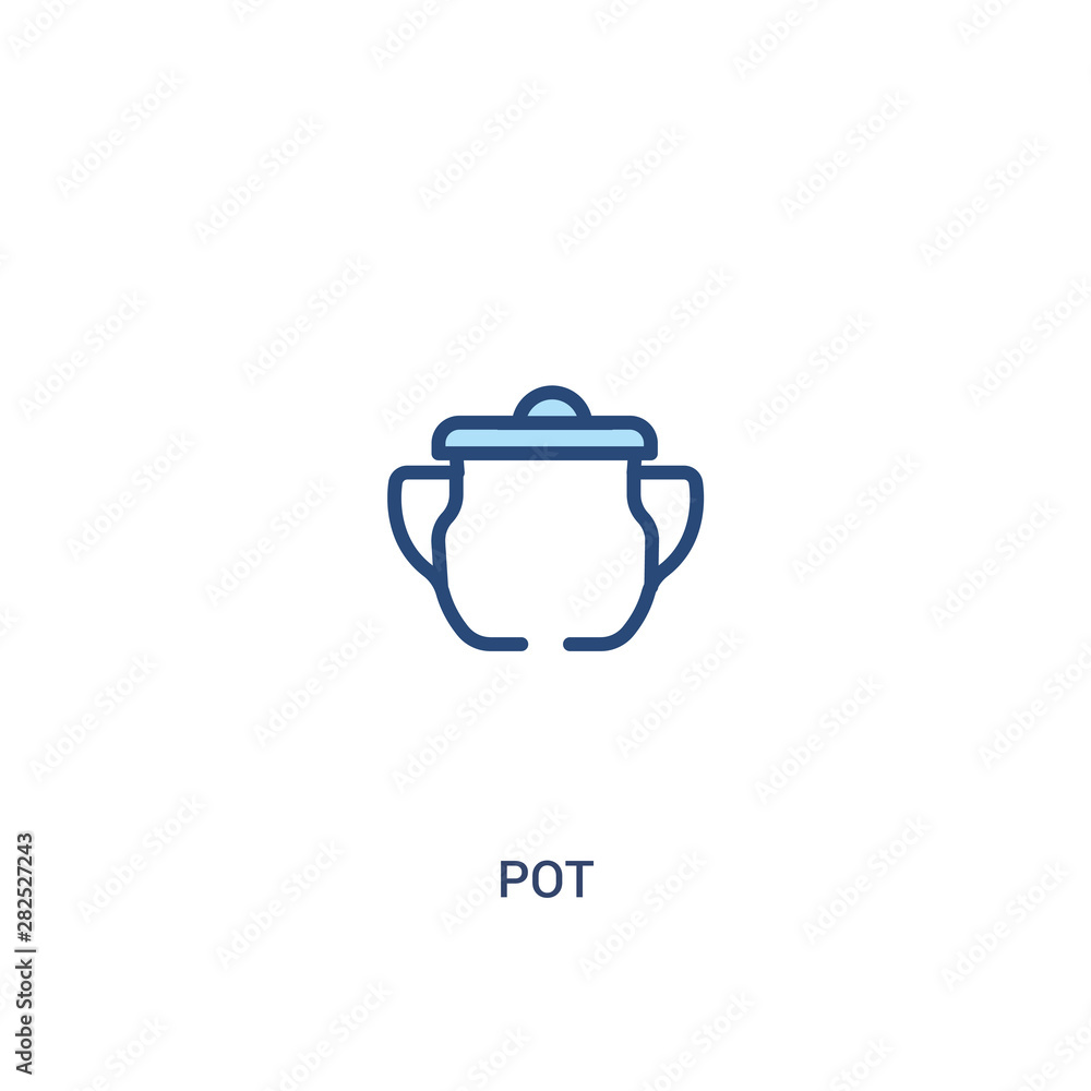 Poster pot concept 2 colored icon. simple line element illustration. outline blue pot symbol. can be used f