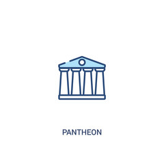 pantheon concept 2 colored icon. simple line element illustration. outline blue pantheon symbol. can be used for web and mobile ui/ux.