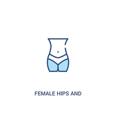 female hips and waist concept 2 colored icon. simple line element illustration. outline blue female hips and waist symbol. can be used for web and mobile ui/ux.