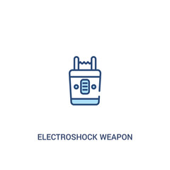 electroshock weapon concept 2 colored icon. simple line element illustration. outline blue electroshock weapon symbol. can be used for web and mobile ui/ux.