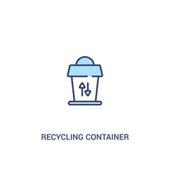 recycling container concept 2 colored icon. simple line element illustration. outline blue recycling container symbol. can be used for web and mobile ui/ux.