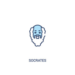 socrates concept 2 colored icon. simple line element illustration. outline blue socrates symbol. can be used for web and mobile ui/ux.