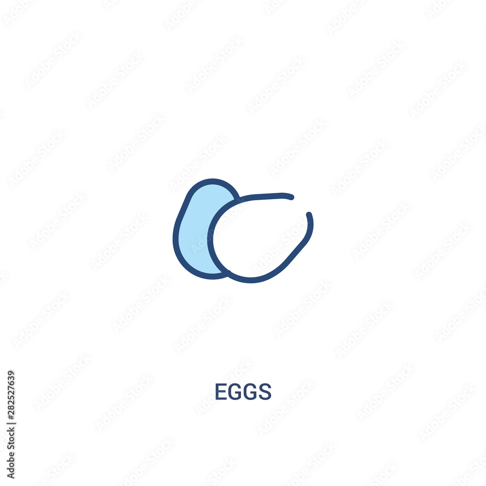 Poster eggs concept 2 colored icon. simple line element illustration. outline blue eggs symbol. can be used