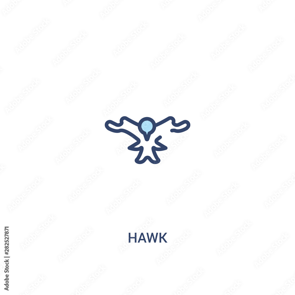 Poster hawk concept 2 colored icon. simple line element illustration. outline blue hawk symbol. can be used