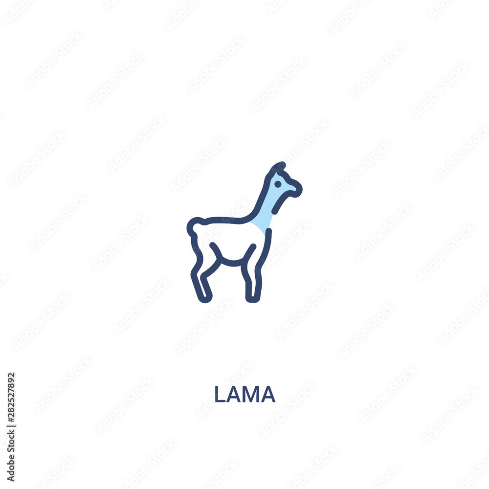 Poster lama concept 2 colored icon. simple line element illustration. outline blue lama symbol. can be used