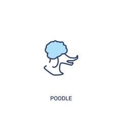 poodle concept 2 colored icon. simple line element illustration. outline blue poodle symbol. can be used for web and mobile ui/ux.