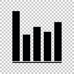 Business graph sign. Black icon on transparent background. Illustration.
