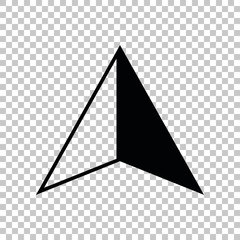 Flat coursor sign. Black icon on transparent background. Illustration.
