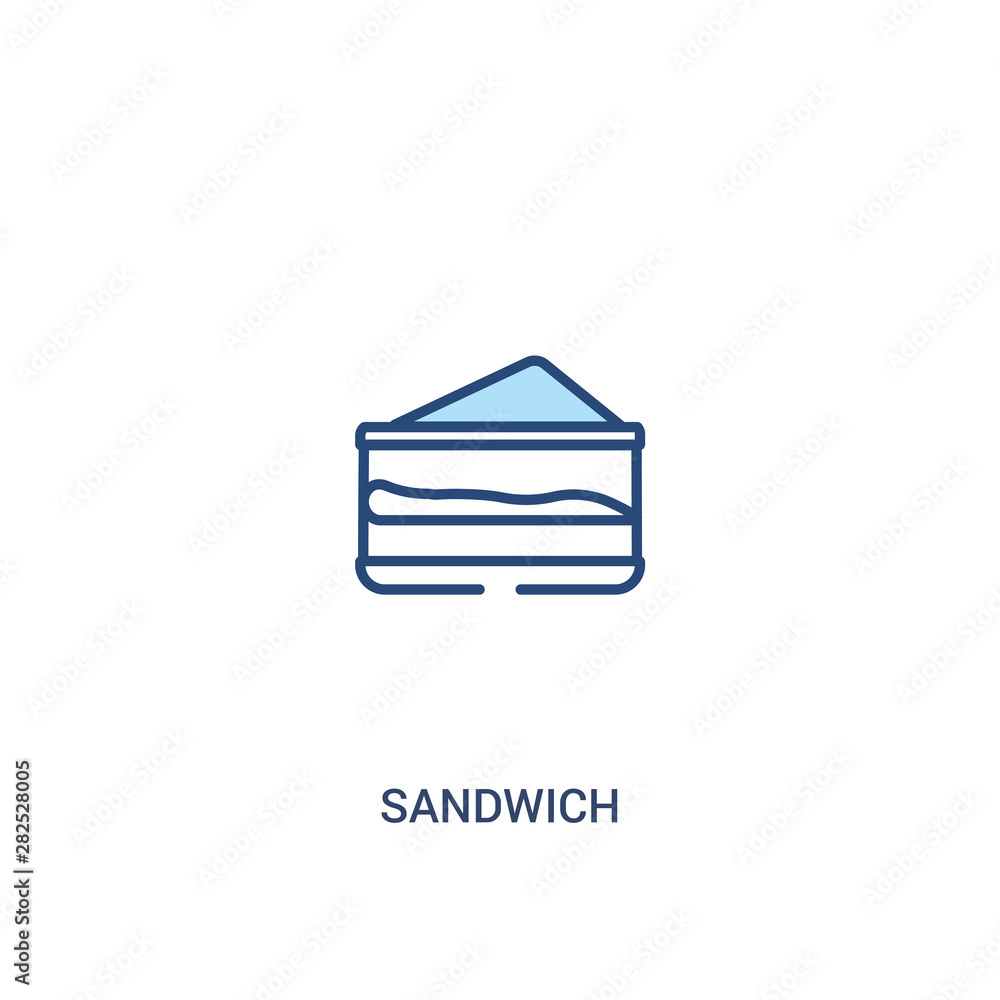 Poster sandwich concept 2 colored icon. simple line element illustration. outline blue sandwich symbol. can
