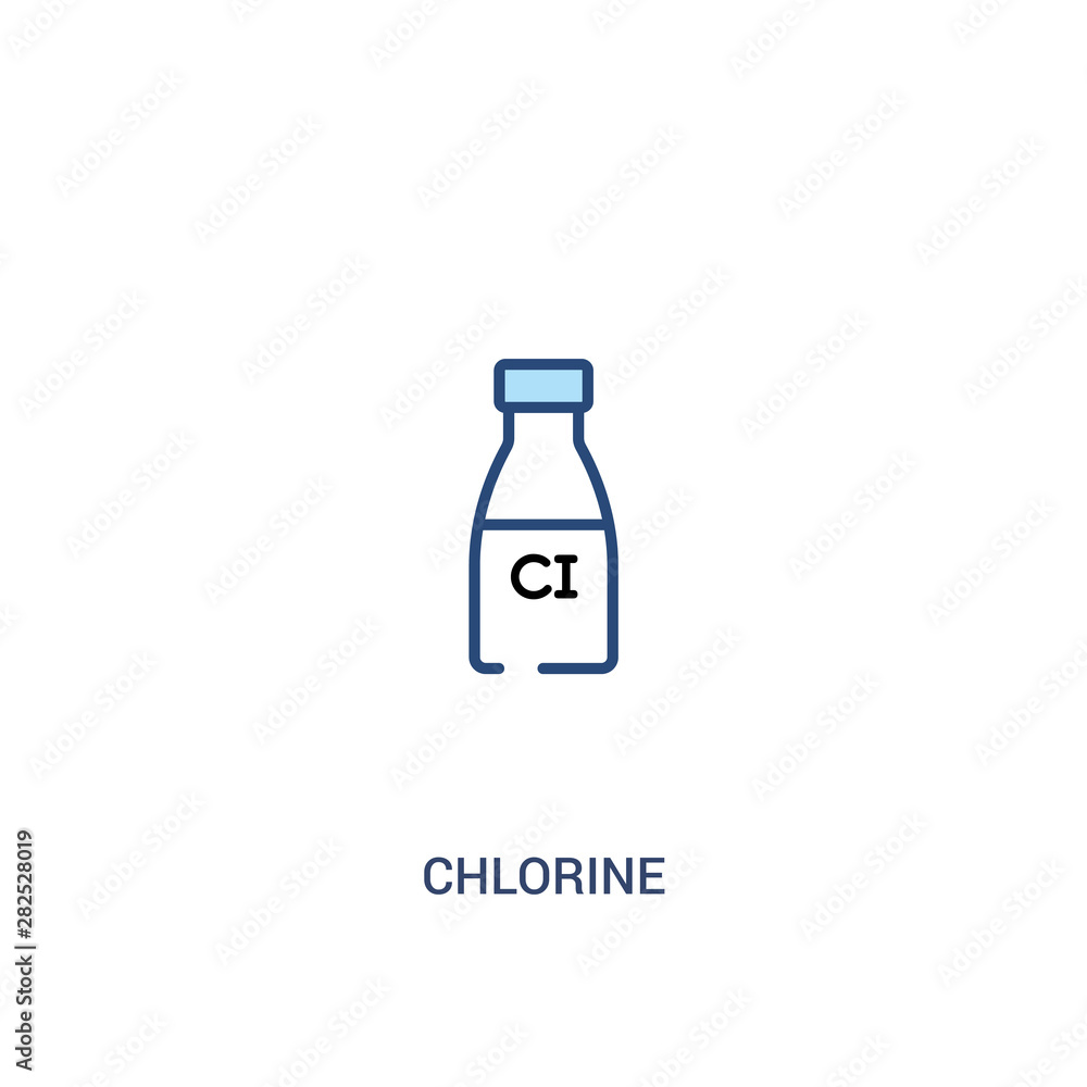 Aufkleber chlorine concept 2 colored icon. simple line element illustration. outline blue chlorine symbol. can