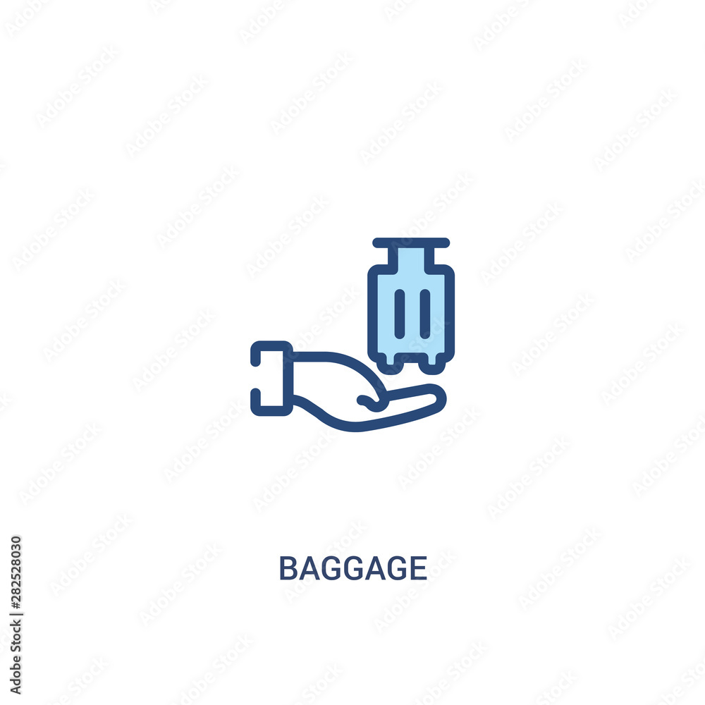 Aufkleber baggage concept 2 colored icon. simple line element illustration. outline blue baggage symbol. can b