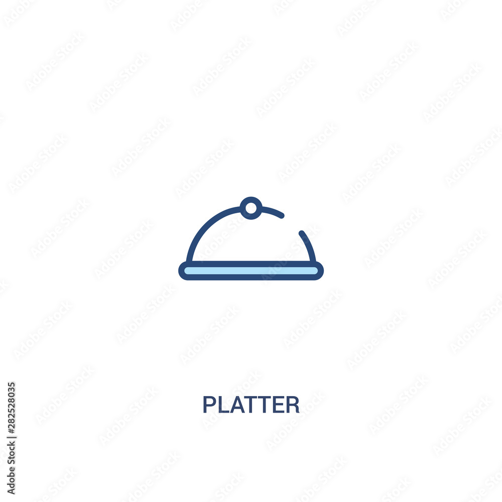 Poster platter concept 2 colored icon. simple line element illustration. outline blue platter symbol. can b