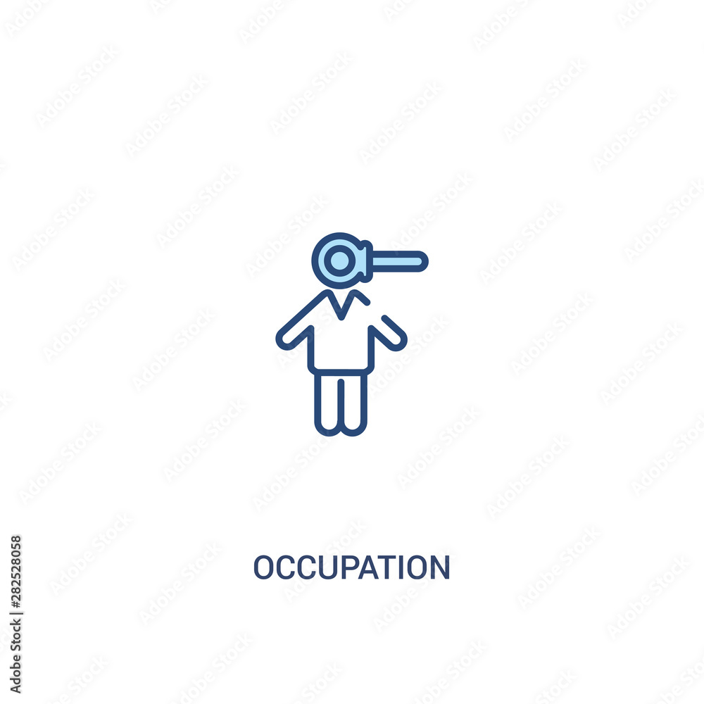 Aufkleber occupation concept 2 colored icon. simple line element illustration. outline blue occupation symbol.