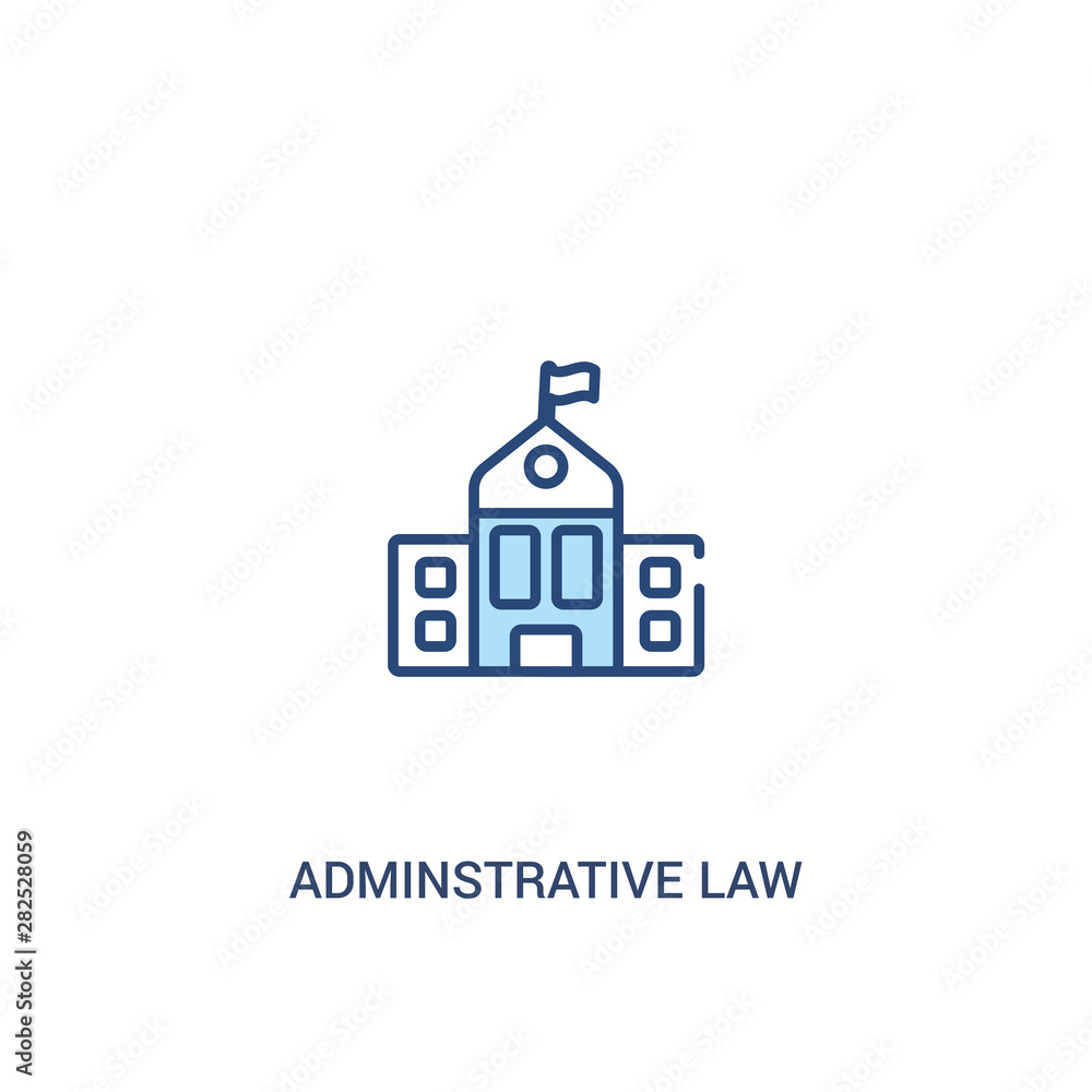 Poster adminstrative law concept 2 colored icon. simple line element illustration. outline blue adminstrati