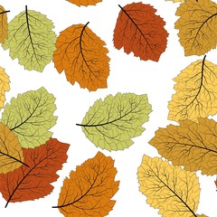 Autumn leaves seamless in beautiful style. Seamless leaf pattern.