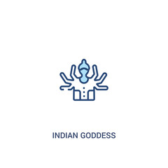 indian goddess concept 2 colored icon. simple line element illustration. outline blue indian goddess symbol. can be used for web and mobile ui/ux.