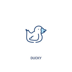 ducky concept 2 colored icon. simple line element illustration. outline blue ducky symbol. can be used for web and mobile ui/ux.