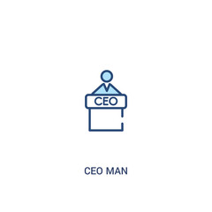 ceo man concept 2 colored icon. simple line element illustration. outline blue ceo man symbol. can be used for web and mobile ui/ux.