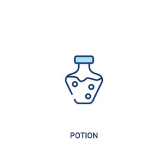 potion concept 2 colored icon. simple line element illustration. outline blue potion symbol. can be used for web and mobile ui/ux.